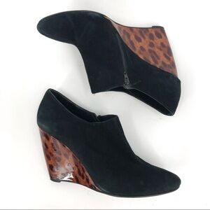 BEVERLY FELDMAN Size 10 Suede Black Wedge Heels